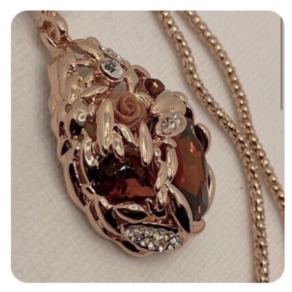 Minagoo Water-Drop Pendant Rose Flower Rhinestone - Picture 6 of 6